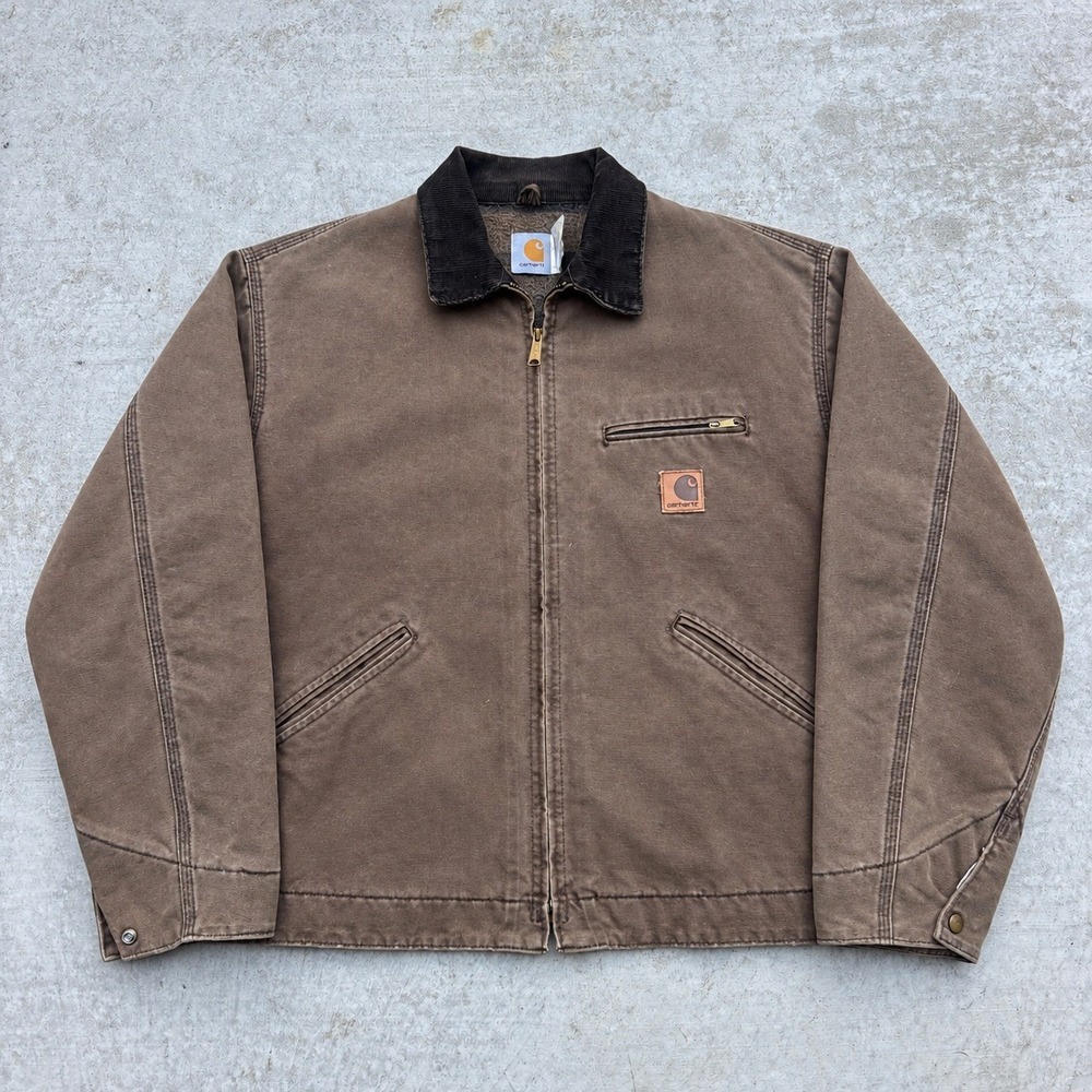 Carhartt J43 CHT Detroit Jacket Chestnut Brown Blanket Lined XL Made in USA